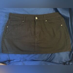 Black Denim Mini Skirt Tall size